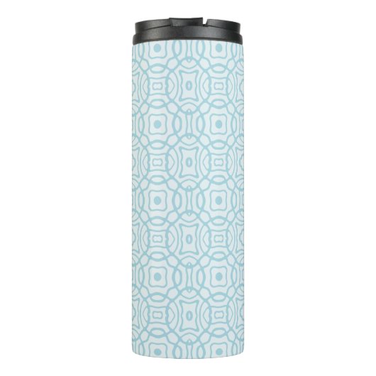 Aqua Quatrefoil Custom Monogram Thermosbecher (Rückseite)