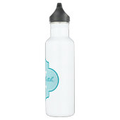 Aqua Quatrefoil Monogramm Edelstahlflasche (Rechts)