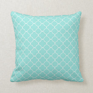 Aqua Quatrefoil Muster-dekoratives Kissen