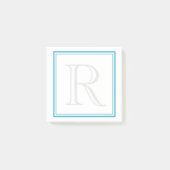 Aqua-Rahmen-Initiale Post-it Klebezettel (Vorderseite)