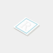 Aqua-Rahmen-Initiale Post-it Klebezettel (angewinkelt)