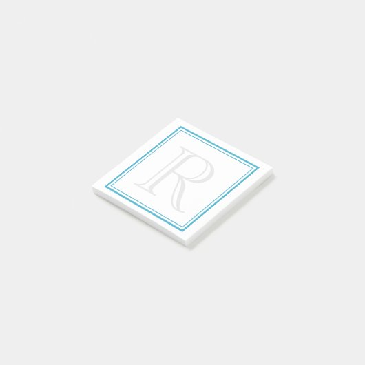 Aqua-Rahmen-Initiale Post-it Klebezettel (angewinkelt)
