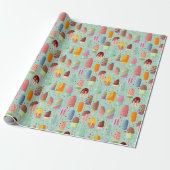 Aqua Rainbow Popsicles & Sprinkles Geschenkartikel Geschenkpapier (Ungerollt)