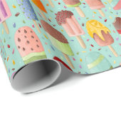 Aqua Rainbow Popsicles & Sprinkles Geschenkartikel Geschenkpapier (Rolleneckpunkt)