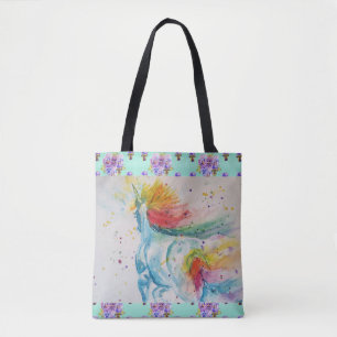 Aqua Rainbow Unicorn Tasche