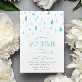 Aqua Raindrops | Einladung der Babydusche
