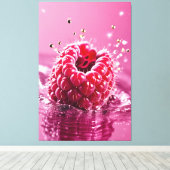 Aqua Raspberry Stretched Canvas Print Leinwanddruck (Insitu (Holzboden))