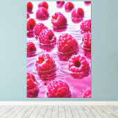 Aqua Raspberry Stretched Canvas Print Leinwanddruck (Insitu (Holzboden))