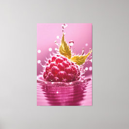 Aqua Raspberry Stretched Canvas Print Leinwanddruck