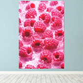 Aqua Raspberry Stretched Canvas Print Leinwanddruck (Insitu (Holzboden))