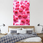 Aqua Raspberry Stretched Canvas Print Leinwanddruck (Insitu (Schlafzimmer))