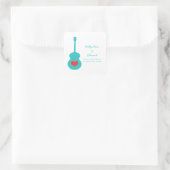 Aqua/Red Guitar Herz Save the Date Stickers (Tasche)