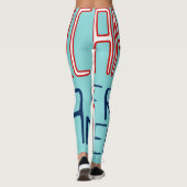 Aqua Red White Blue Black Leggings (Rückseite)