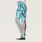 Aqua Red White Blue Black Leggings (Links)