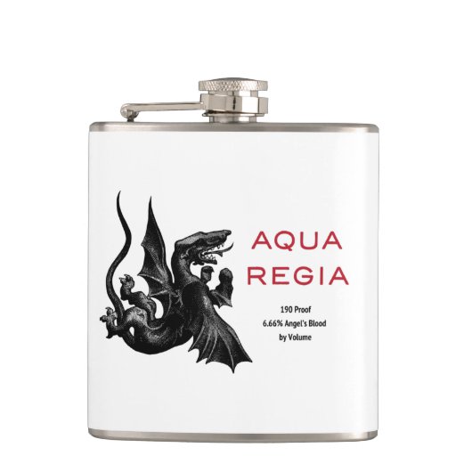 Aqua Regia Flasche - weißer Hintergrund Flachmann (Vorderseite)