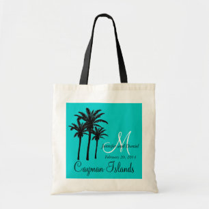 Aqua-Reiseziel-Hochzeitstasche Palmwedel Tragetasche