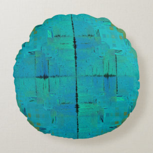 Aqua Resonance Rundes Kissen