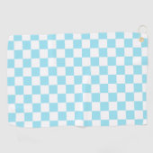 Aqua Retro Checkerboard Golfhandtuch (Horizontal)