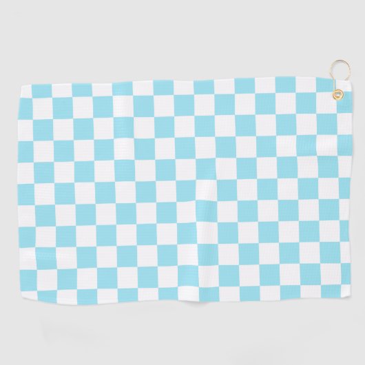 Aqua Retro Checkerboard Golfhandtuch (Horizontal)