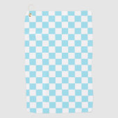 Aqua Retro Checkerboard Golfhandtuch (Vorderseite)