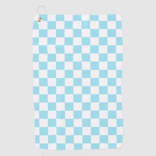 Aqua Retro Checkerboard Golfhandtuch (Vorderseite)