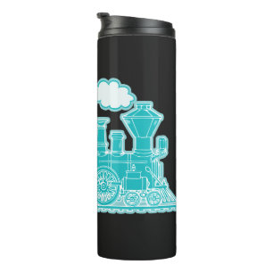Aqua Retro-Dampflokomotive voller Name Thermosbecher