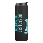 Aqua Retro Dampfzug Name Thermosbecher (Nach links gedreht)