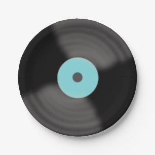 Aqua Retro Record Party Paper Teller