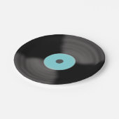 Aqua Retro Record Party Paper Teller (Schrägansicht)