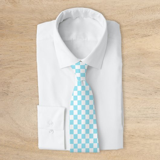 Aqua Retro Schachbrettmuster Krawatte