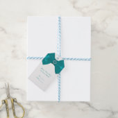 Aqua Ribbon Bow & Diamonds Brautparty Elegante Geschenkanhänger (Mit Garn)