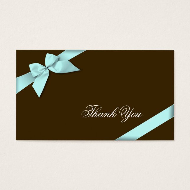 Aqua Ribbon Danke Minicard (Vorderseite)