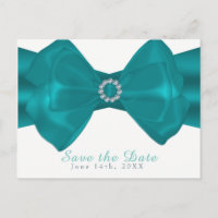 Aqua Ribbon & Diamonds Elegantes Glam Save the Dat