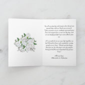 Aqua Romance White Floral Wedding Dankeskarte (Innenseite)