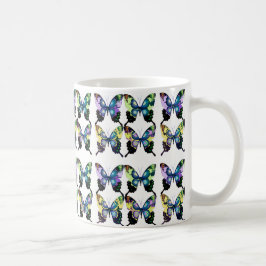Aqua, Rosa, Art Deco - Elegante Schmetterlinge Kaffeetasse