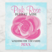 Aqua, rosa Flasche oder Packungsbeilage Weinetikett (Einzelnes Label)