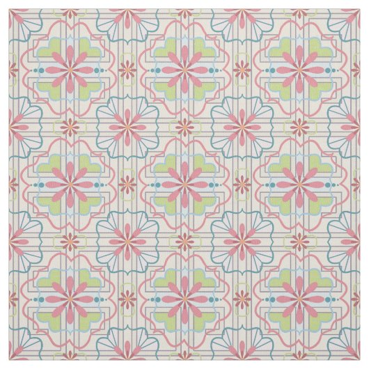 Aqua, rosa, Minz-Grün-Blumenmuster Stoff (Muster)