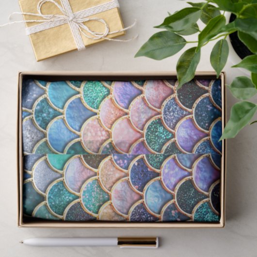 Aqua-rosa Seidenpapier (Geschenk)