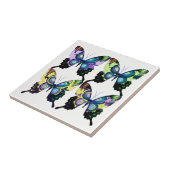 Aqua, Rosa und Gelb - Elegante Schmetterlinge Fliese (Seite)