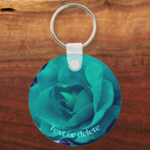 Aqua Rose Blume Personalisiert Schlüsselanhänger (Rückseite)