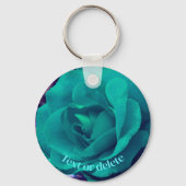 Aqua Rose Blume Personalisiert Schlüsselanhänger (Rückseite)