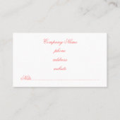 Aqua Rose Business Card Visitenkarte (Rückseite)