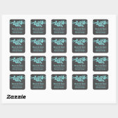 Aqua Rose Chalkboard Save the Date Stickers (Blatt)