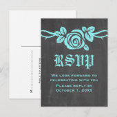 Aqua Rose Chalkboard UAWG Postkarte (Vorne/Hinten)