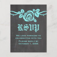 Aqua Rose Chalkboard UAWG Postkarte
