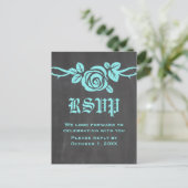 Aqua Rose Chalkboard UAWG Postkarte (Stehend Vorderseite)
