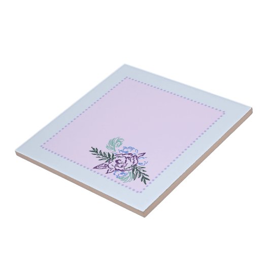 Aqua Rose Decorative Fliese (Seite)