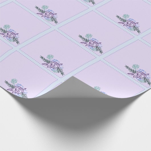 Aqua-Rose Geschenkpapier (Ecke)