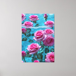 Aqua Rose Gestrickte Canvas Print Leinwanddruck