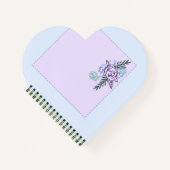 Aqua Rose Heart Notebook Notizblock (Vorderseite)